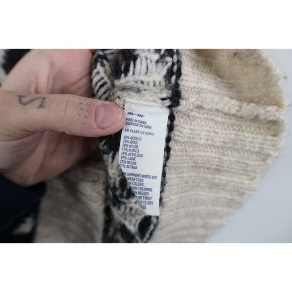 Vtg Y2K American Eagle Womens Medium Babydoll Snowflake Wool Alpaca Knit Sweater - Picture 7 of 11